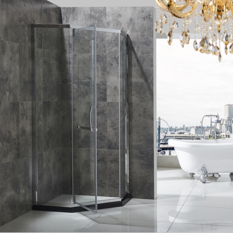 Hinged-Door Shower Enclosure
